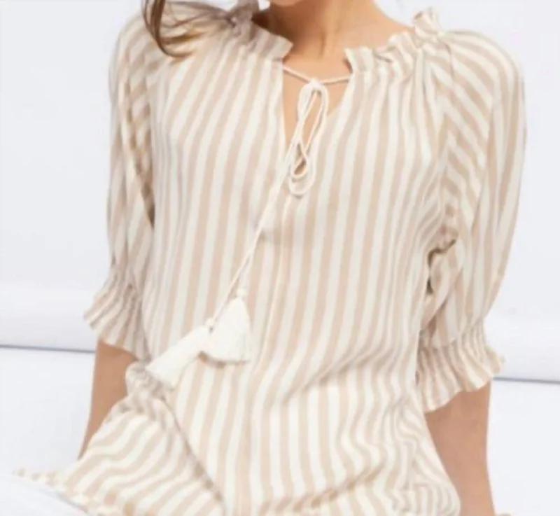 Striped Tunic In Beige