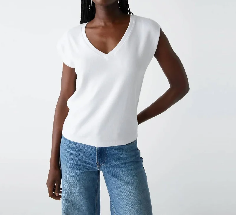 Tati V-Neck Top In White