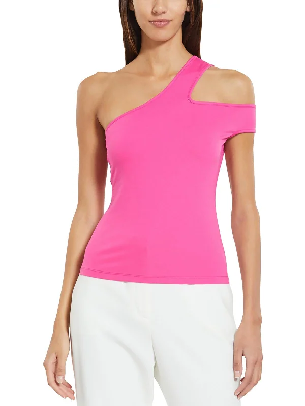 Womens Asymmetric Cutout Pullover Top