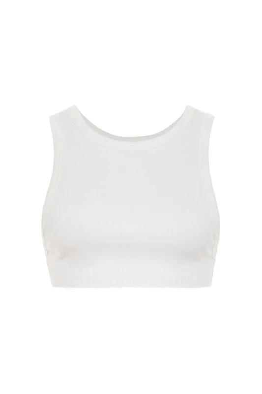 Women's Bella Crop Tank Top In White