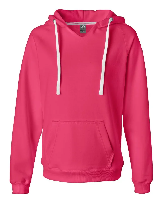 Women's Sueded V-Neck Hooded Sweatshirt