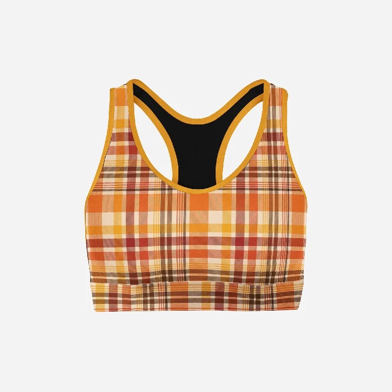 Pumpkin Plaid - Classic Sports Bra